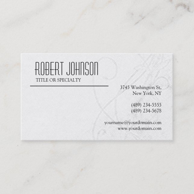 Carte de visite Motif noir blanc gris (Devant)