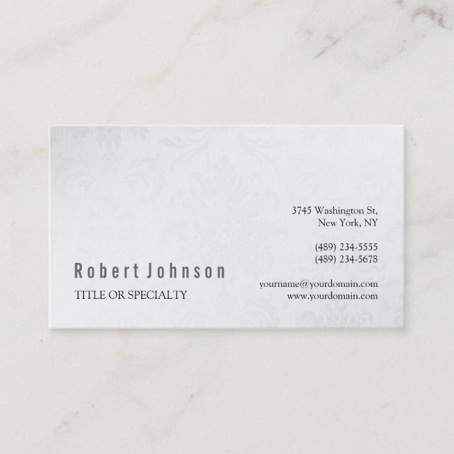 Carte de visite Motif noir blanc gris (Devant)