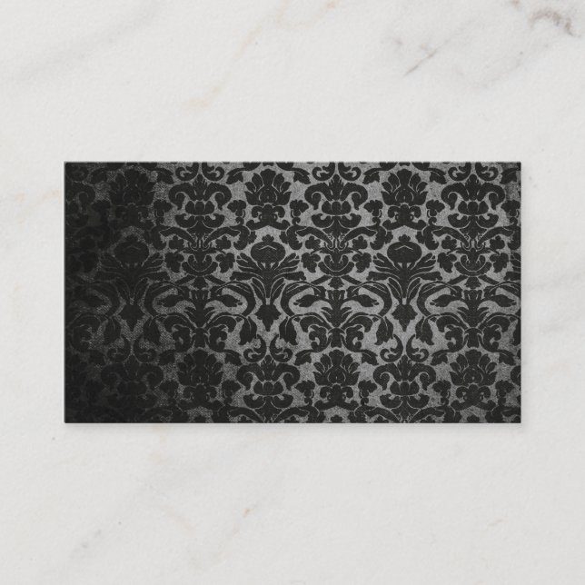 Carte De Visite motif noir de damassés de dentelle (Devant)