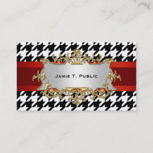 Carte De Visite Motif noir et blanc Houndstooth