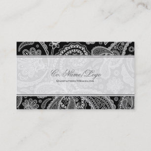 Carte De Visite Motif noir et blanc Paisley