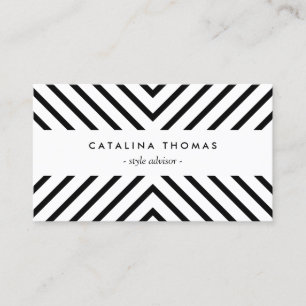 Carte De Visite Motif noir et blanc tendance Retro Mod