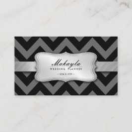 Carte De Visite Motif noir et gris élégant de Chevron