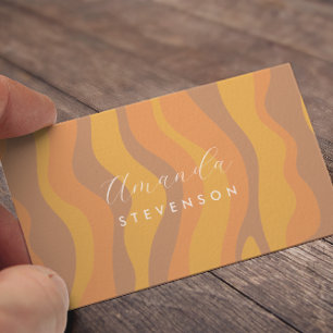 Carte de visite motif ondulé rétro