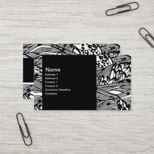 Carte De Visite Motif Oriental personnalisé en noir et blanc