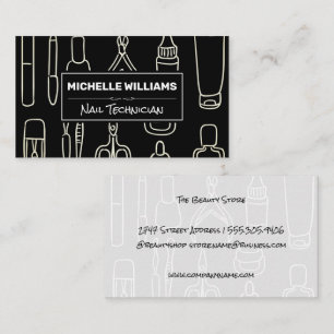 Carte De Visite Motif Outils du technicien de ongle