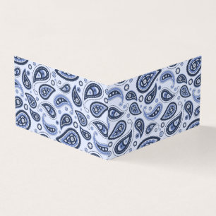 Carte De Visite Motif Paisley Bleu