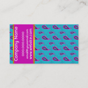 Carte De Visite Motif Peacock et Magenta Paisley