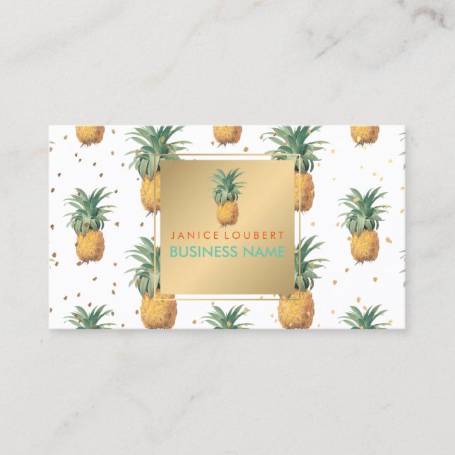 Carte De Visite Motif PixDezines Pineapples (Devant)