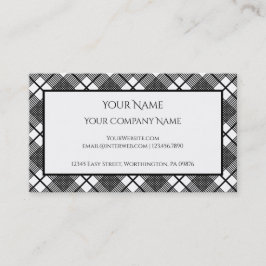 Carte De Visite Motif plaqué noir et blanc modifiable