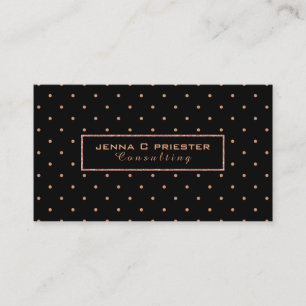 Carte De Visite Motif Pois Black & Peach