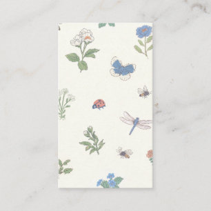 Carte De Visite Motif Prairie Fleur Sauvage Jardin Botanique Flora