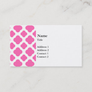 Carte De Visite Motif Quatrefoil rose chaud