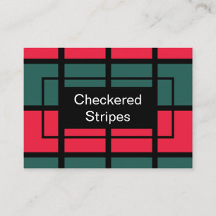 Carte De Visite Motif Red Green Black À damiers Stripes