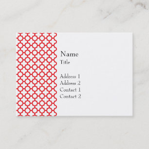 Carte De Visite Motif Red Quatrefoil