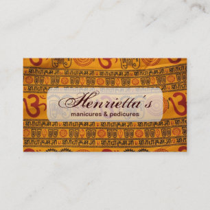 Carte De Visite Motif religieux indien de Red Orange Om