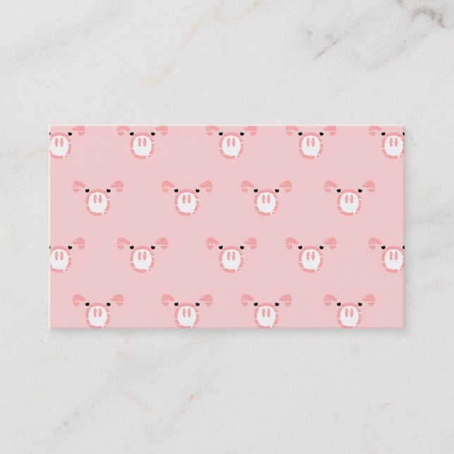 Carte De Visite Motif répétitif face de porc rose (Devant)