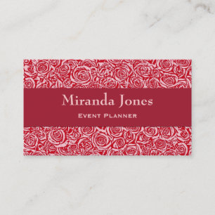 Carte De Visite Motif Rose Abstrait moderne, Rose rouge et rose