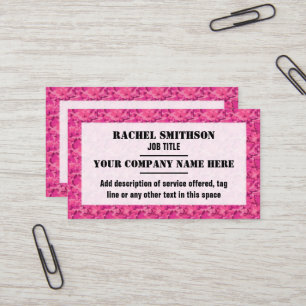 Carte De Visite Motif rose de Camo de camouflage