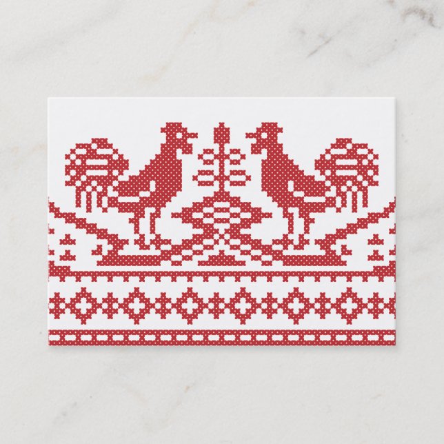 Carte De Visite Motif russe de la croix des Roosters rouges (Devant)