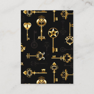 Carte De Visite Motif sans couture avec des clés dorées