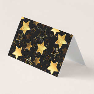 Carte De Visite Motif sans couture avec étoiles d'or