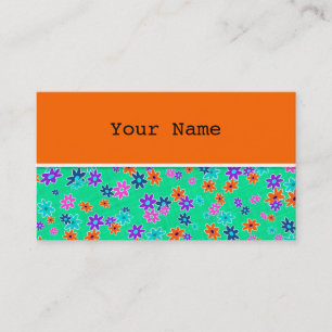 Carte De Visite Motif sans couture de tissu floral coloré
