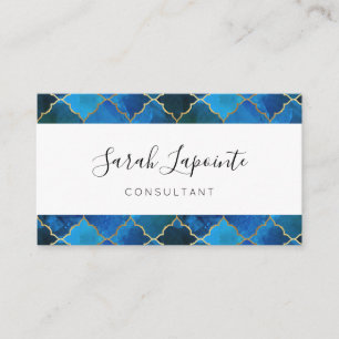 Carte De Visite Motif Sapphire Gemstone & Gold Marocain Carrelage