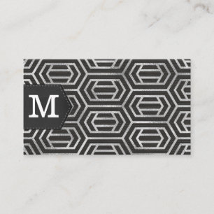 Carte De Visite Motif Silver Foil Monogramme