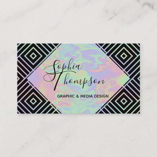 Carte de visite Motif symétrique Holographique mod (Devant)