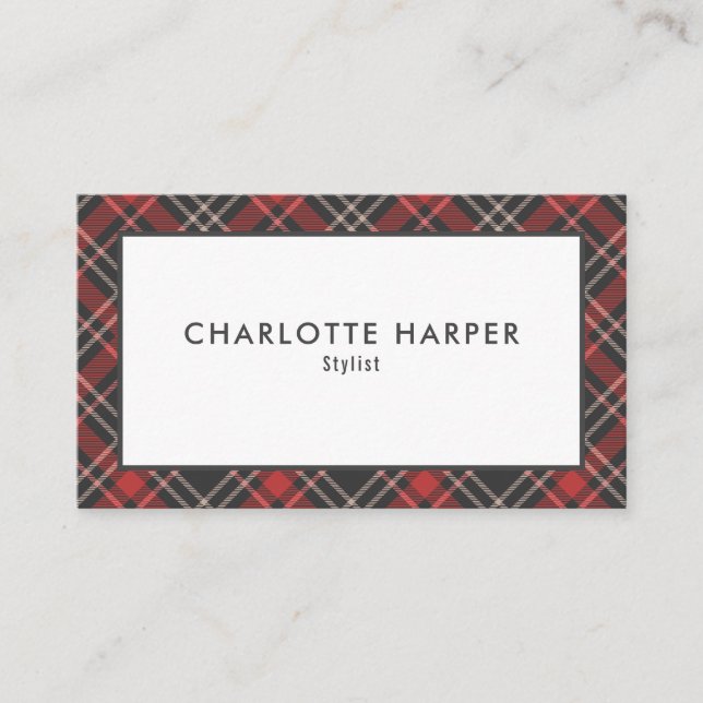 Carte De Visite Motif Tartan moderne chic (Devant)
