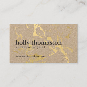 Carte De Visite Motif tendance en marbre doré sur Kraft