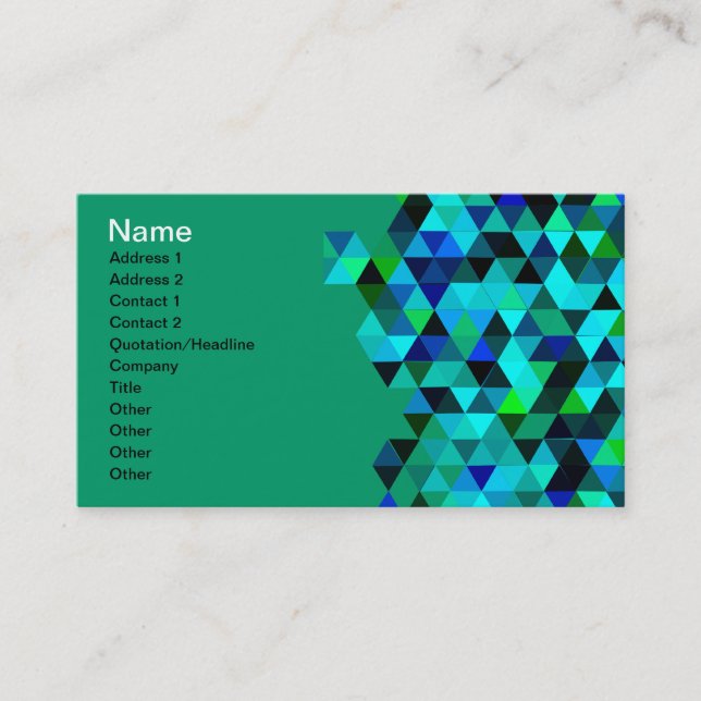 Carte De Visite Motif triangulaire Blue Green Technology (Devant)