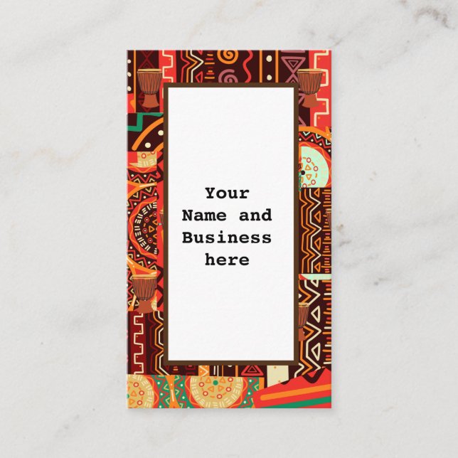 Carte De Visite Motif tribal Afrocentrique Kente (Devant)