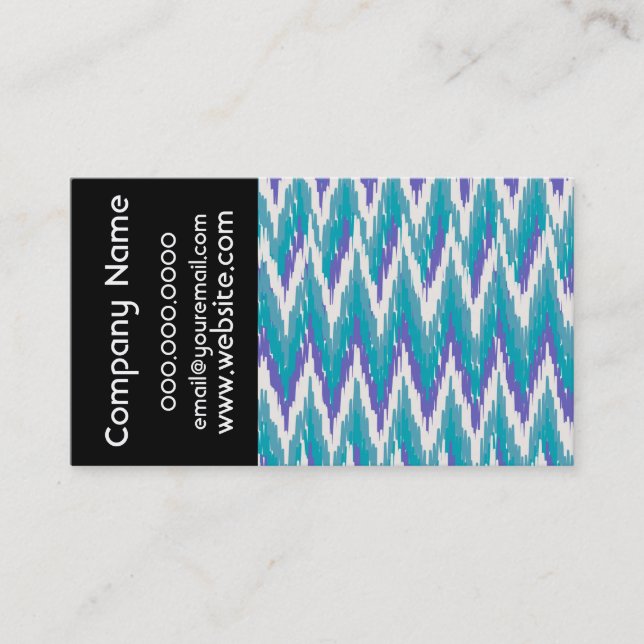 Carte De Visite motif turquoise et Amethyst iKat ZigZag (Devant)