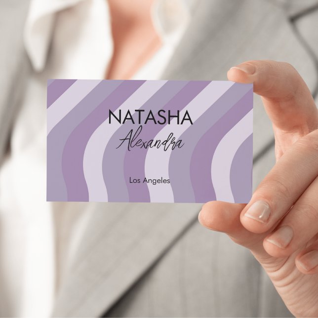 Carte De Visite Motif Y2K Super de flux de liquide violet (Créateur téléchargé)