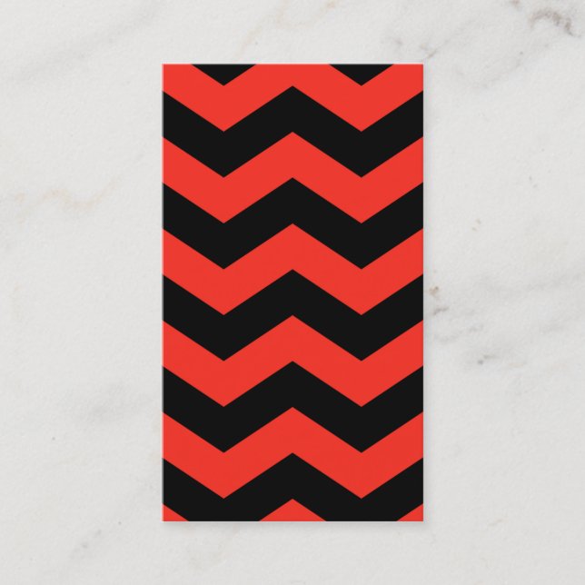 Carte De Visite Motif Zag rouge et noir (Devant)