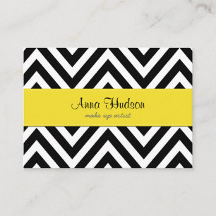 Carte De Visite Motif Zigzag noir et blanc, Motif Chevron