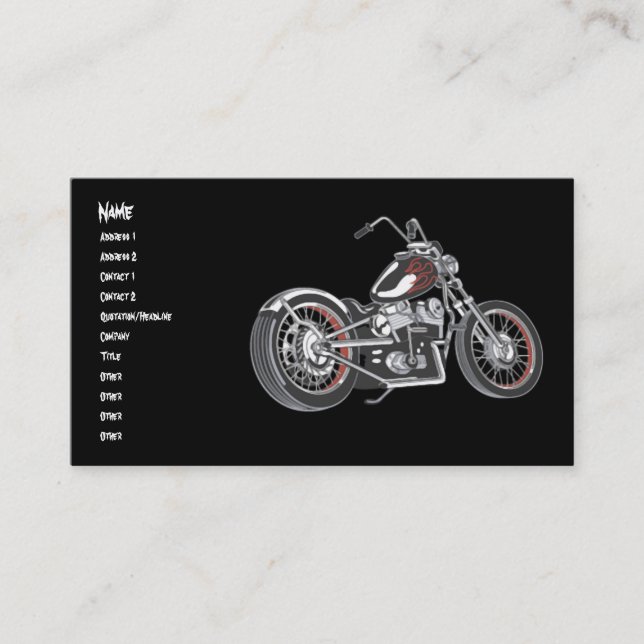 Carte De Visite Moto. (Devant)