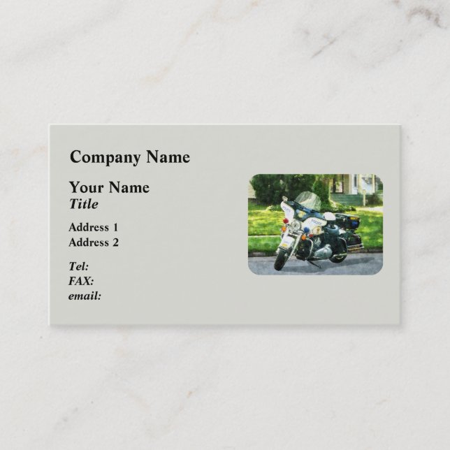 Carte De Visite Moto de police (Devant)