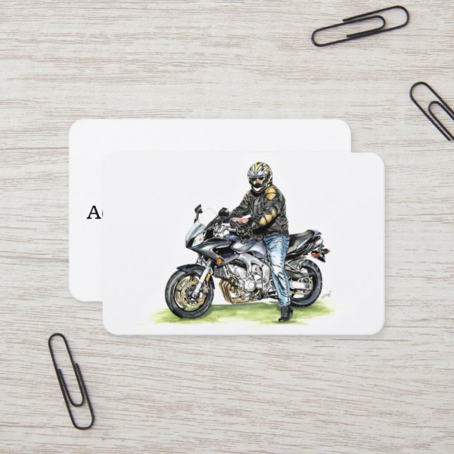 Carte De Visite Moto et Rider (Devant/Arrière en situation)