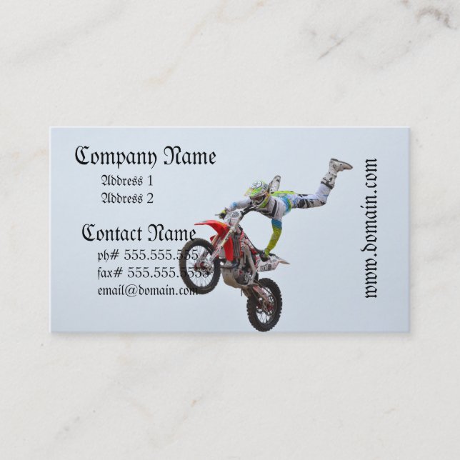 Carte De Visite Motocross de style libre (Devant)