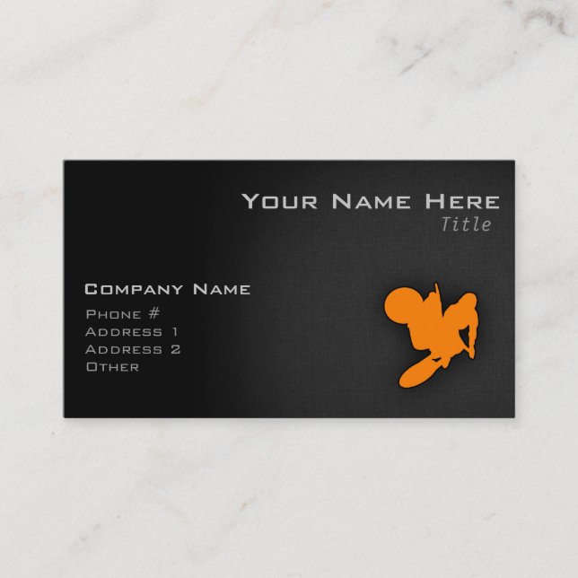 Carte De Visite Motocross orange (Devant)