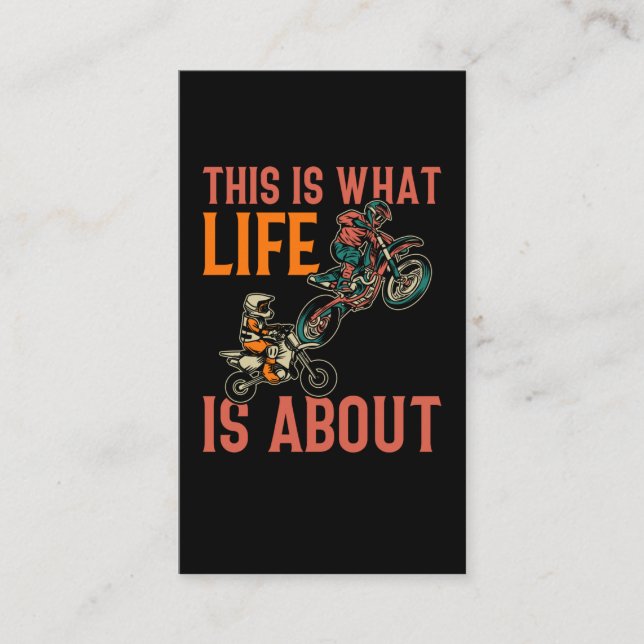 Carte De Visite Motocross Papa Son Dirt Vélo Père et enfants (Devant)