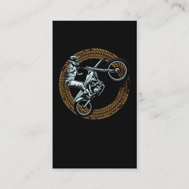 Carte De Visite Motocross Wheel Motorbiker (Devant)