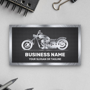 Carte De Visite Motocyclette Black Mesh en acier mécanique