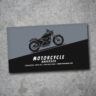 Carte De Visite Motocyclette en diagonale