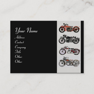 Carte De Visite MOTOCYCLETTES ANCIENNES rouge noir gris