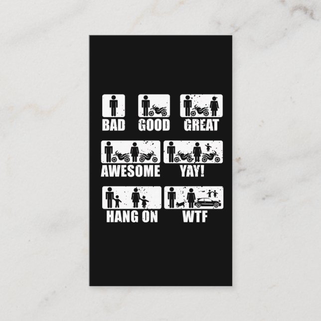 Carte De Visite Motorbike Passion Marié Couples Biker Humour (Devant)