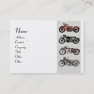 Carte De Visite MOTORCYCLES vintages Rouge gris noir